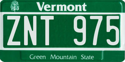 VT license plate ZNT975
