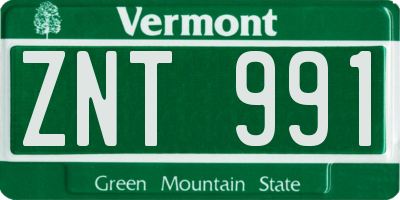 VT license plate ZNT991