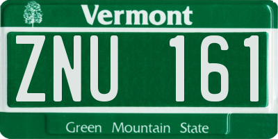 VT license plate ZNU161