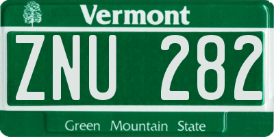 VT license plate ZNU282