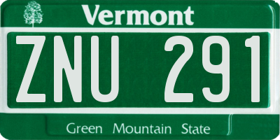 VT license plate ZNU291