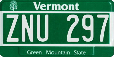 VT license plate ZNU297