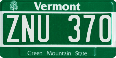 VT license plate ZNU370