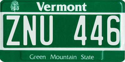 VT license plate ZNU446