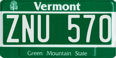 VT license plate ZNU570