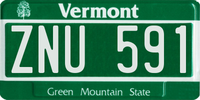 VT license plate ZNU591