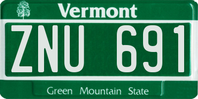 VT license plate ZNU691