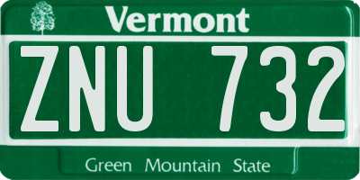 VT license plate ZNU732