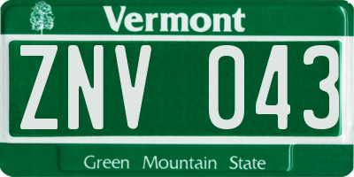 VT license plate ZNV043