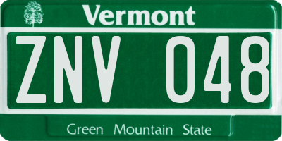 VT license plate ZNV048