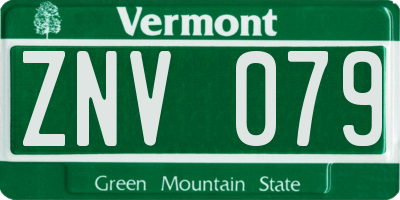 VT license plate ZNV079