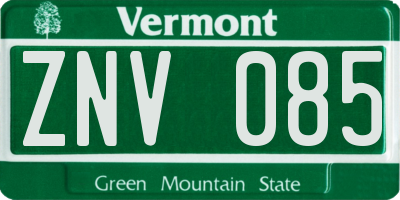 VT license plate ZNV085