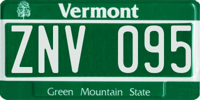VT license plate ZNV095
