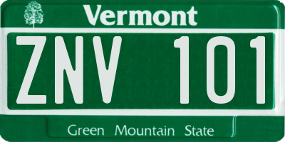 VT license plate ZNV101