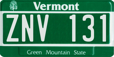 VT license plate ZNV131