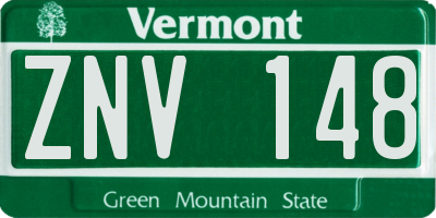 VT license plate ZNV148