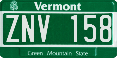 VT license plate ZNV158