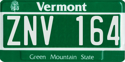 VT license plate ZNV164