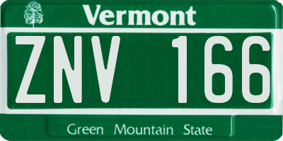 VT license plate ZNV166