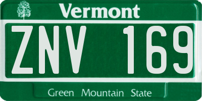 VT license plate ZNV169