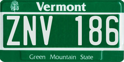 VT license plate ZNV186
