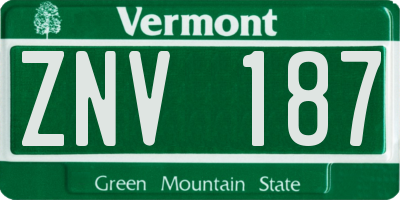 VT license plate ZNV187