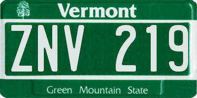 VT license plate ZNV219