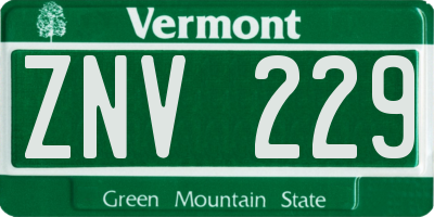 VT license plate ZNV229