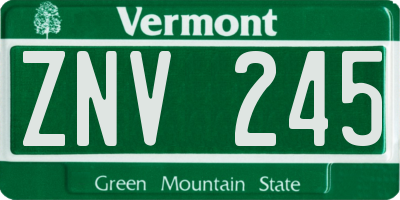 VT license plate ZNV245
