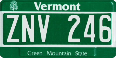 VT license plate ZNV246