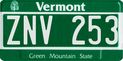 VT license plate ZNV253