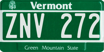 VT license plate ZNV272