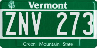 VT license plate ZNV273
