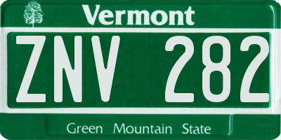 VT license plate ZNV282