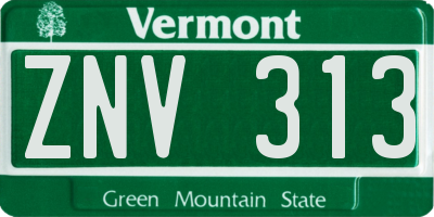 VT license plate ZNV313