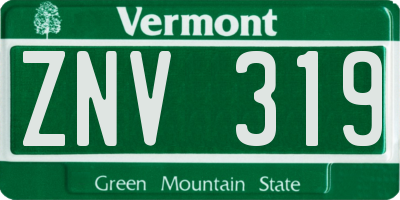 VT license plate ZNV319