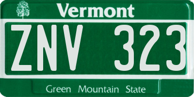 VT license plate ZNV323