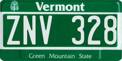 VT license plate ZNV328