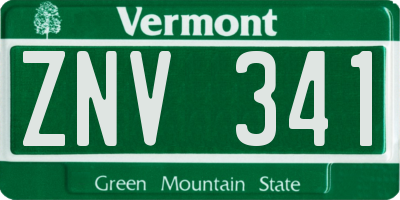 VT license plate ZNV341