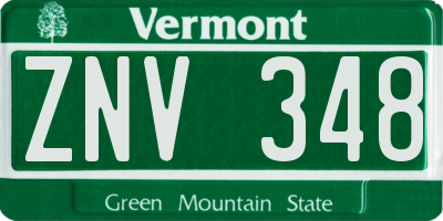 VT license plate ZNV348