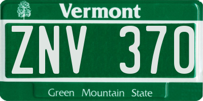 VT license plate ZNV370