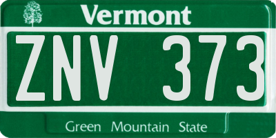 VT license plate ZNV373