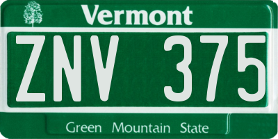VT license plate ZNV375