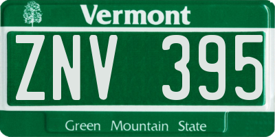 VT license plate ZNV395