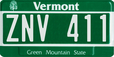 VT license plate ZNV411