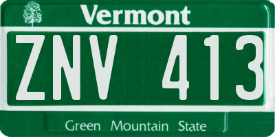 VT license plate ZNV413