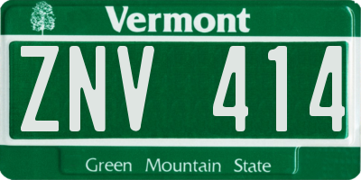 VT license plate ZNV414