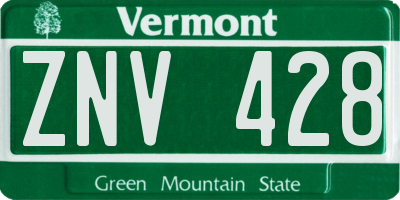 VT license plate ZNV428