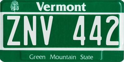 VT license plate ZNV442