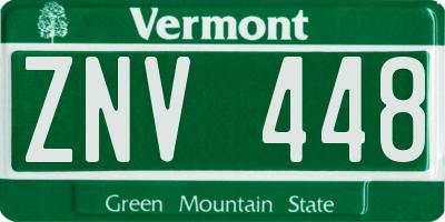 VT license plate ZNV448